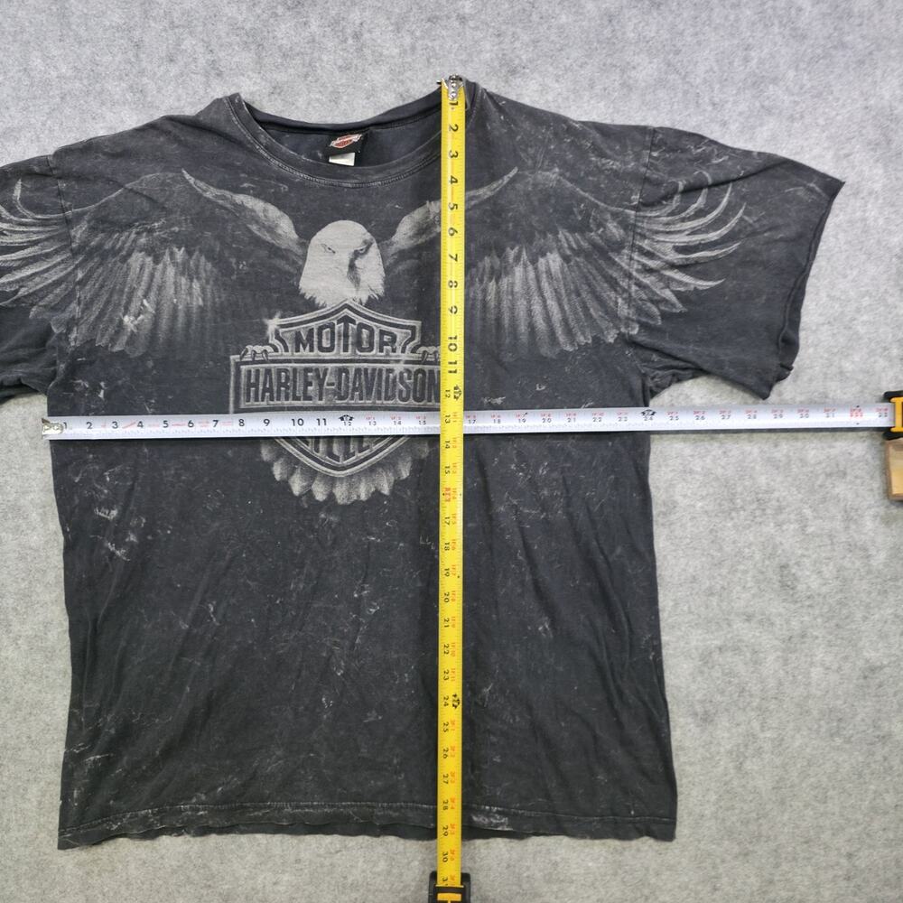 VTG Y2K Harley Davidson Motorcycles Shirt Mens XL Black Eagle Wings Graphic USA - Picture 8 of 14